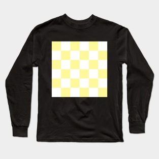 Yellow and white checkerboard print Long Sleeve T-Shirt